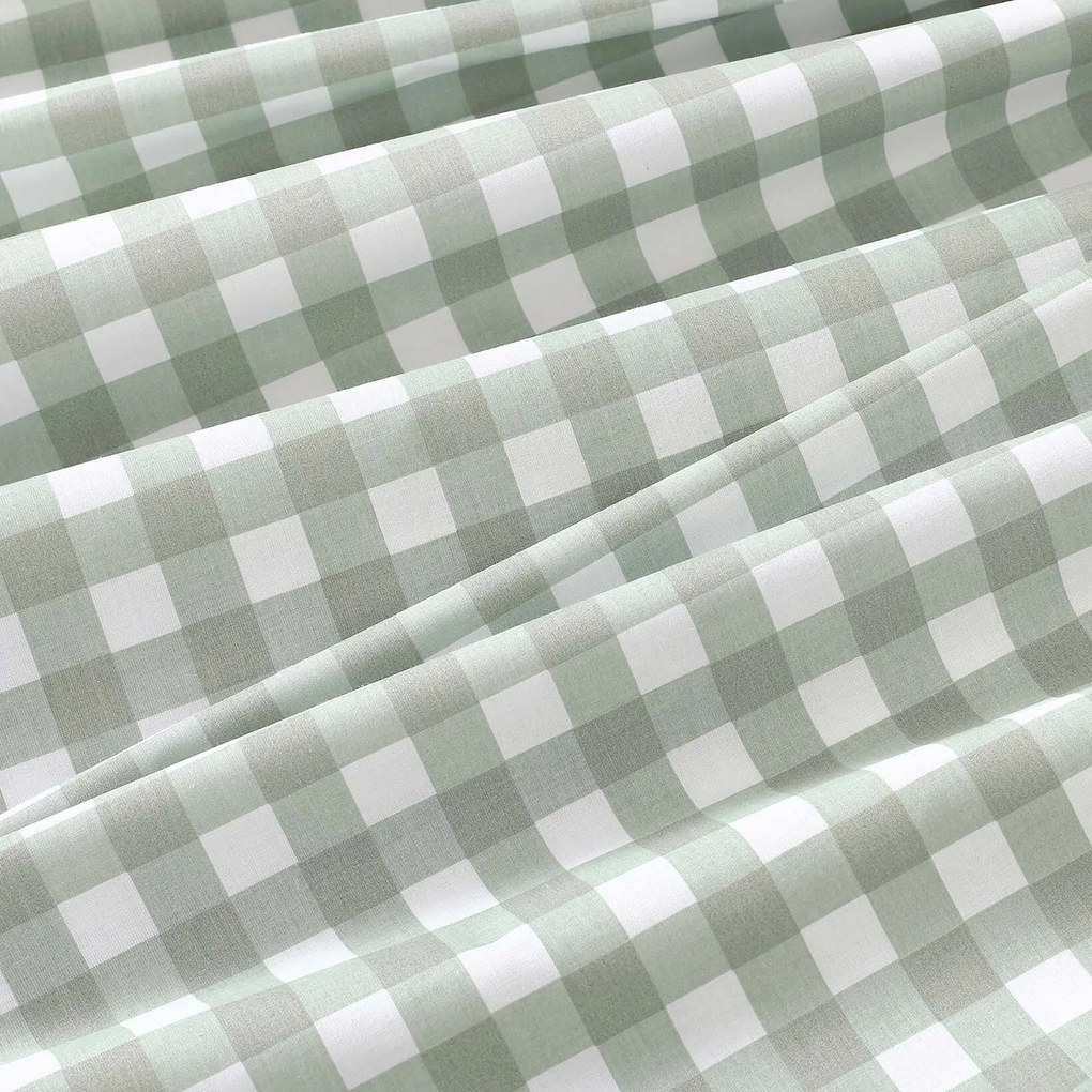 Goldea oválny obrus 100% bavlnené plátno - šalviovo zelené kocky 120 x 160 cm