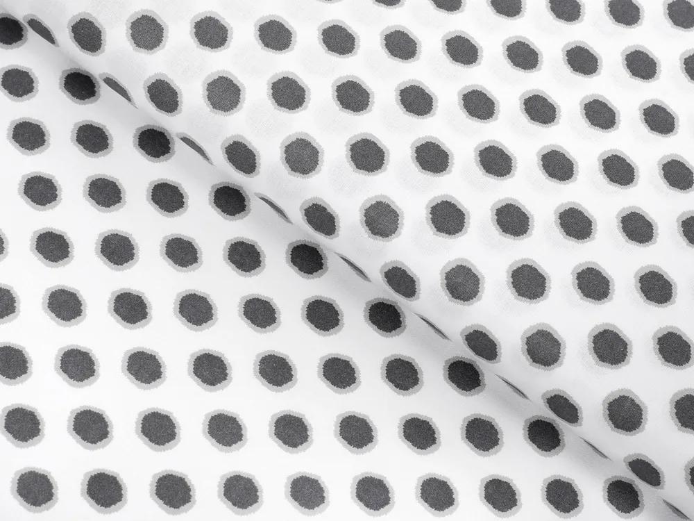 Biante Bavlnená obliečka na vankúš s lemom Sandra SA-286 Sivé bodky na bielom 50 x 50 cm