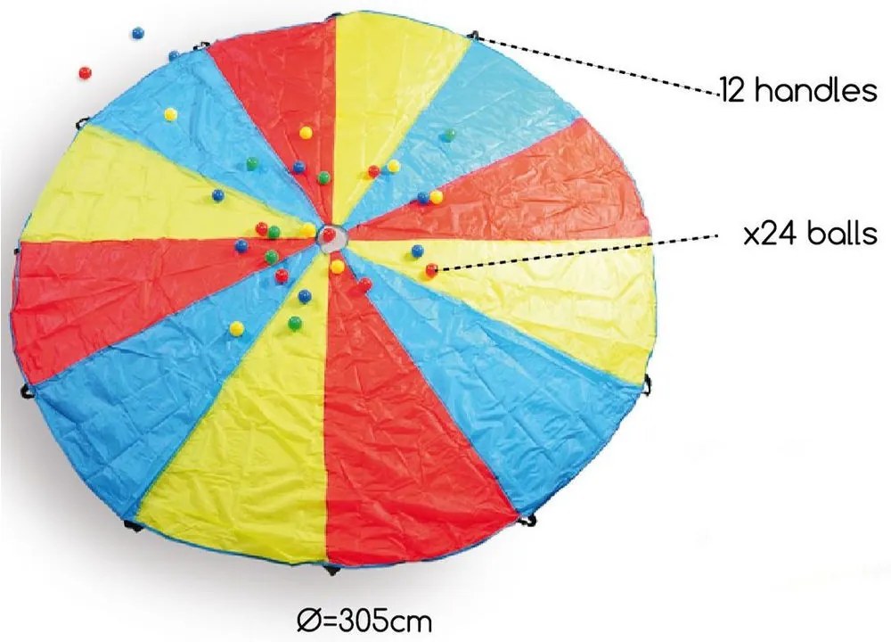 Motorický padák s loptičkami