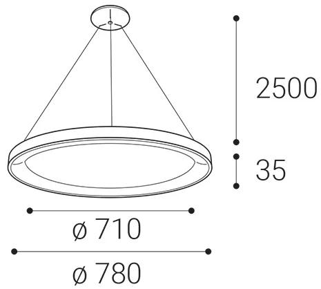 LED2 Závesné LED osvetlenie na lanku BELLA, 60W, 3000K/4000K, kruhové, čierne