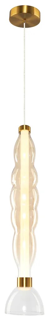 Závesné svietidlo Lucco2, 1x jantárové sklenené tienidlo, g