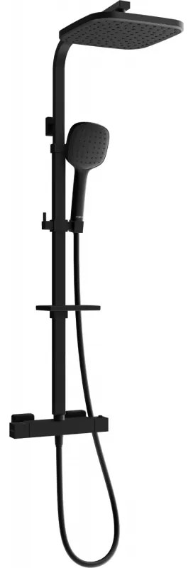 Mexen - CQ33 sprchový set s termostatickou batériou Cube, čierna, 772503395-70