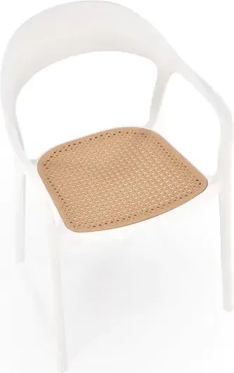 Záhradná stolička SISSY biela/hnedá