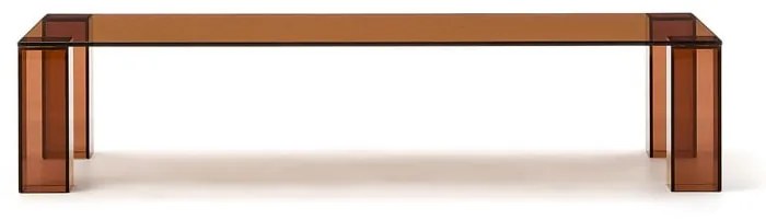 Hnedý sklenený konferenčný stolík 60x140 cm Adularia – Kave Home