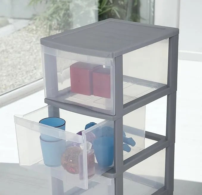 SUNDIS Úložný box so 4 zásuvkami, antracit, OFFICEMIX - MAXI