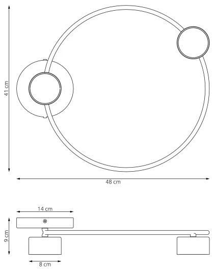 Stropné svietidlo LUCIO 2xGX53/12W/230V čierna