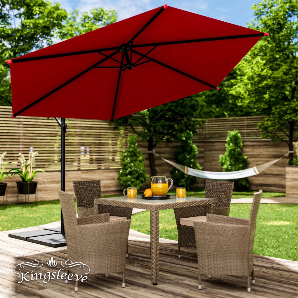 Záhradný slnečník Aluni 330 cm červený