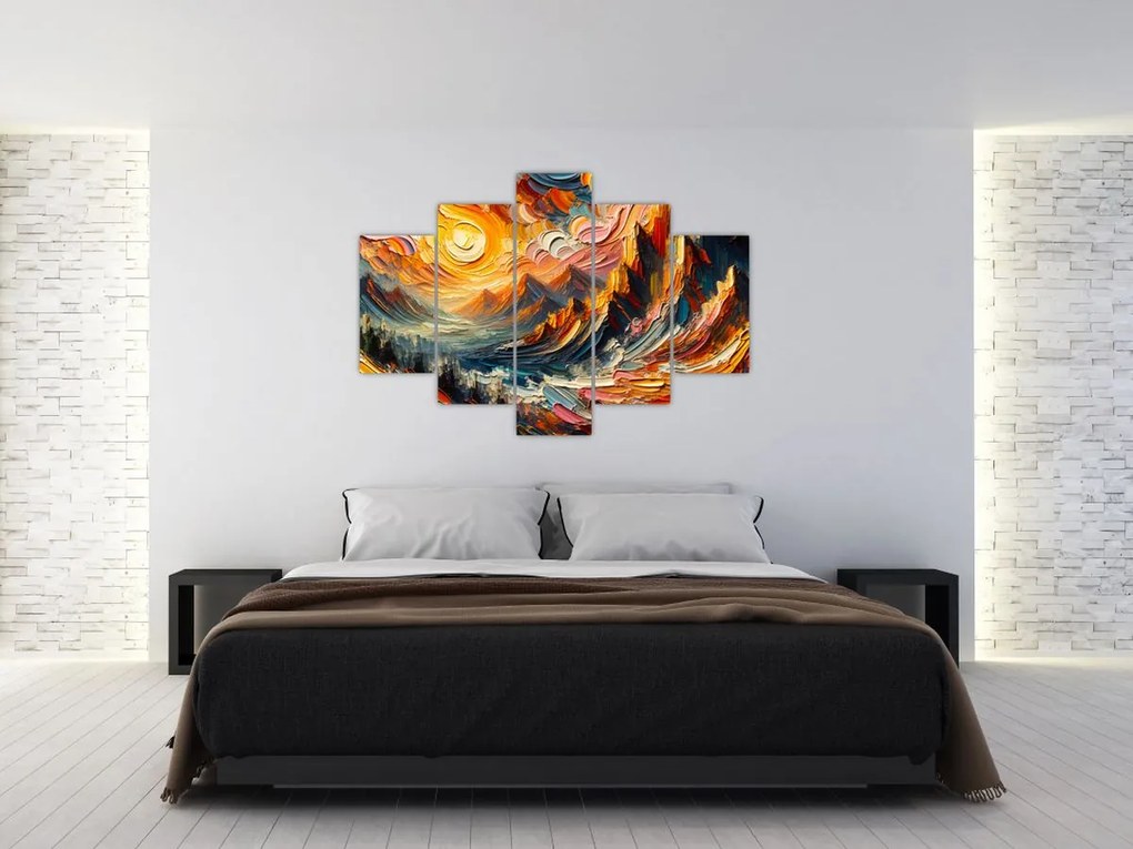 Obraz - Hory zalité slnkom (150x105 cm)