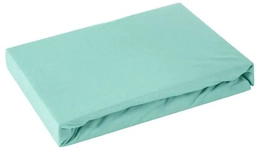 Bavlnená posteľná plachta s gumkou Jersey 90&#215;200 mätová