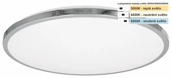 Top Light -LED Kúpeľ. stropné svietidlo SILVER LED/18W/230V IP44 pr. 34 cm chróm