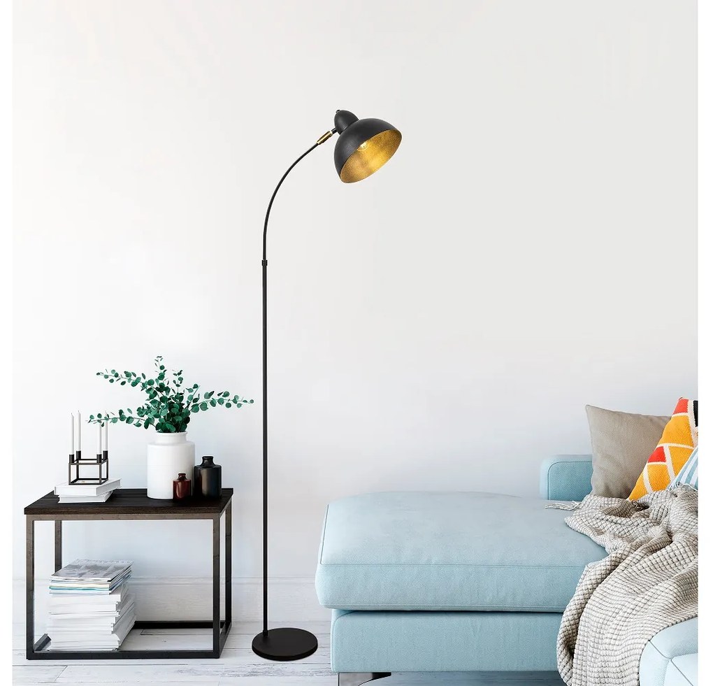 Dizajnová stojanová lampa Vasso 162 cm čierna