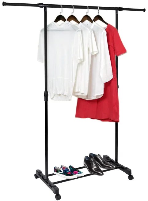 Vešiakový stojan na kolieskach DEKA čierny