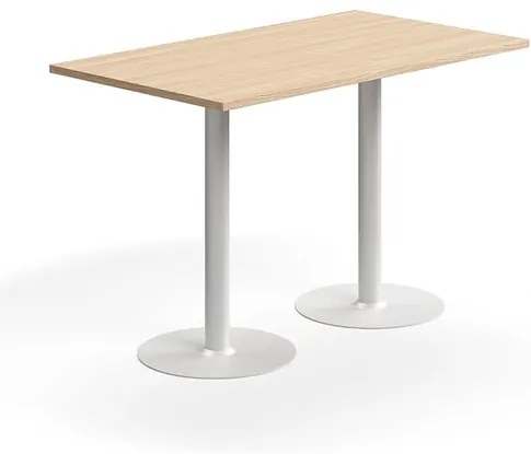 Barový stôl VERTICUS, 1400x800x900 mm, dub/biela