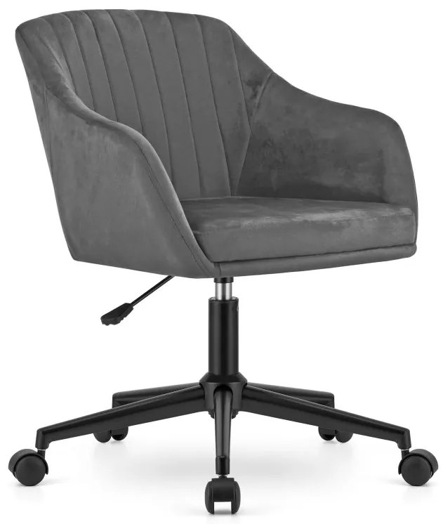 MINK otočné kreslo - tmavosivý zamat