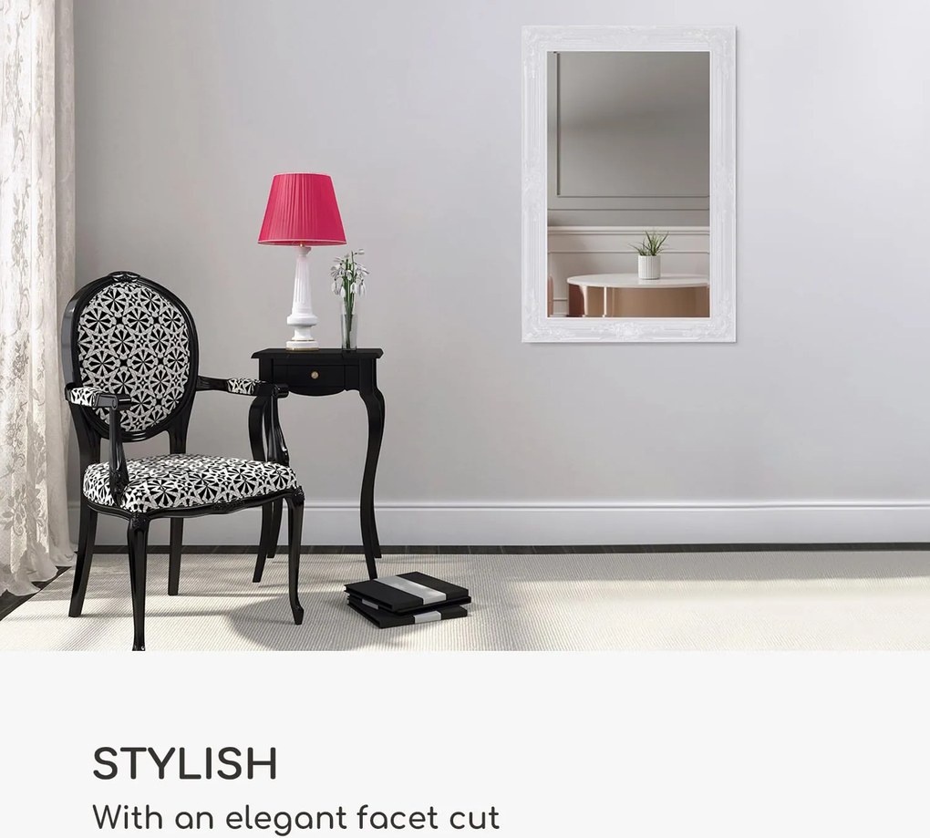 Casa Chic Manchester Nástenné zrkadlo s masívnym dreveným rámom Obdĺžnikové 90 x 60 cm