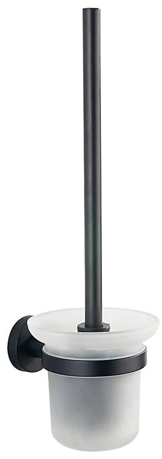 Aqualine - Nástenná WC štetka SAMBA mliečne sklo/matná čierna