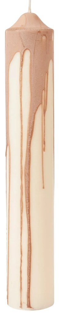 Ferm Living Sviečka Dryp Pillar Beige 30 cm
