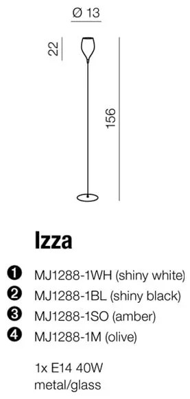 Moderné svietidlo AZZARDO IZZA floor black AZ1076