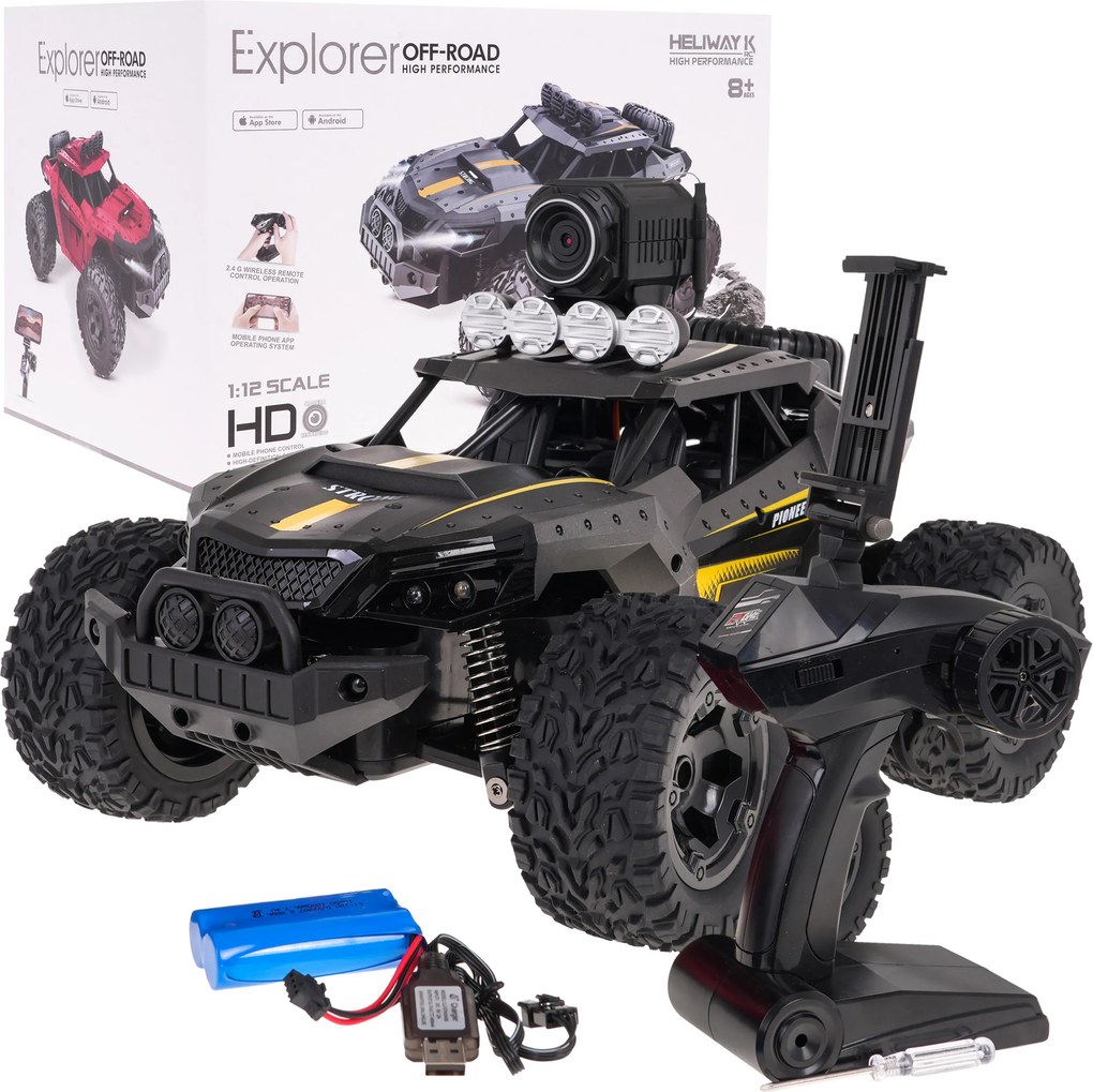 Ramiz Mega Crawler PIONEER s kamerou sivý na diaľkové ovládanie