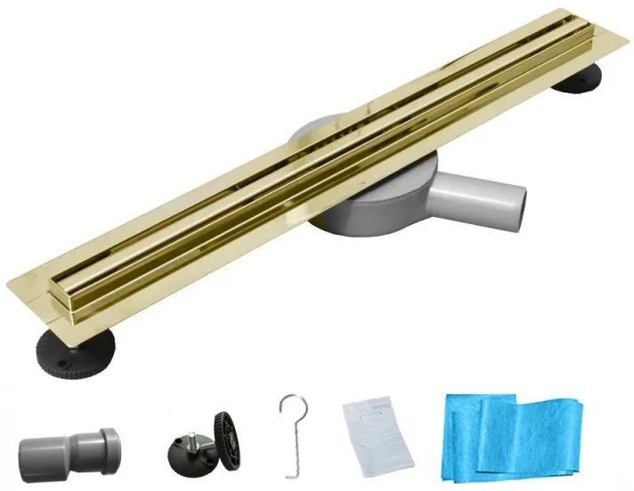 Sprchový žľab MAXMAX Mexen FLAT 360 SLIM - zlatý, 1541080