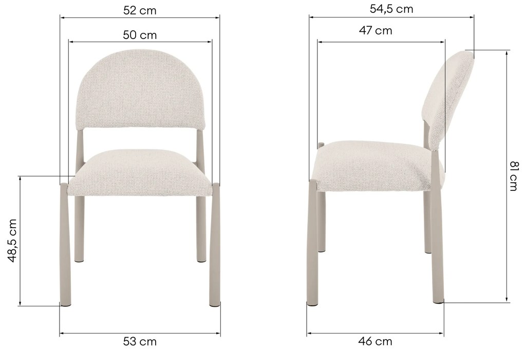 Čalouněná jídelní židle Maze béžovošedá