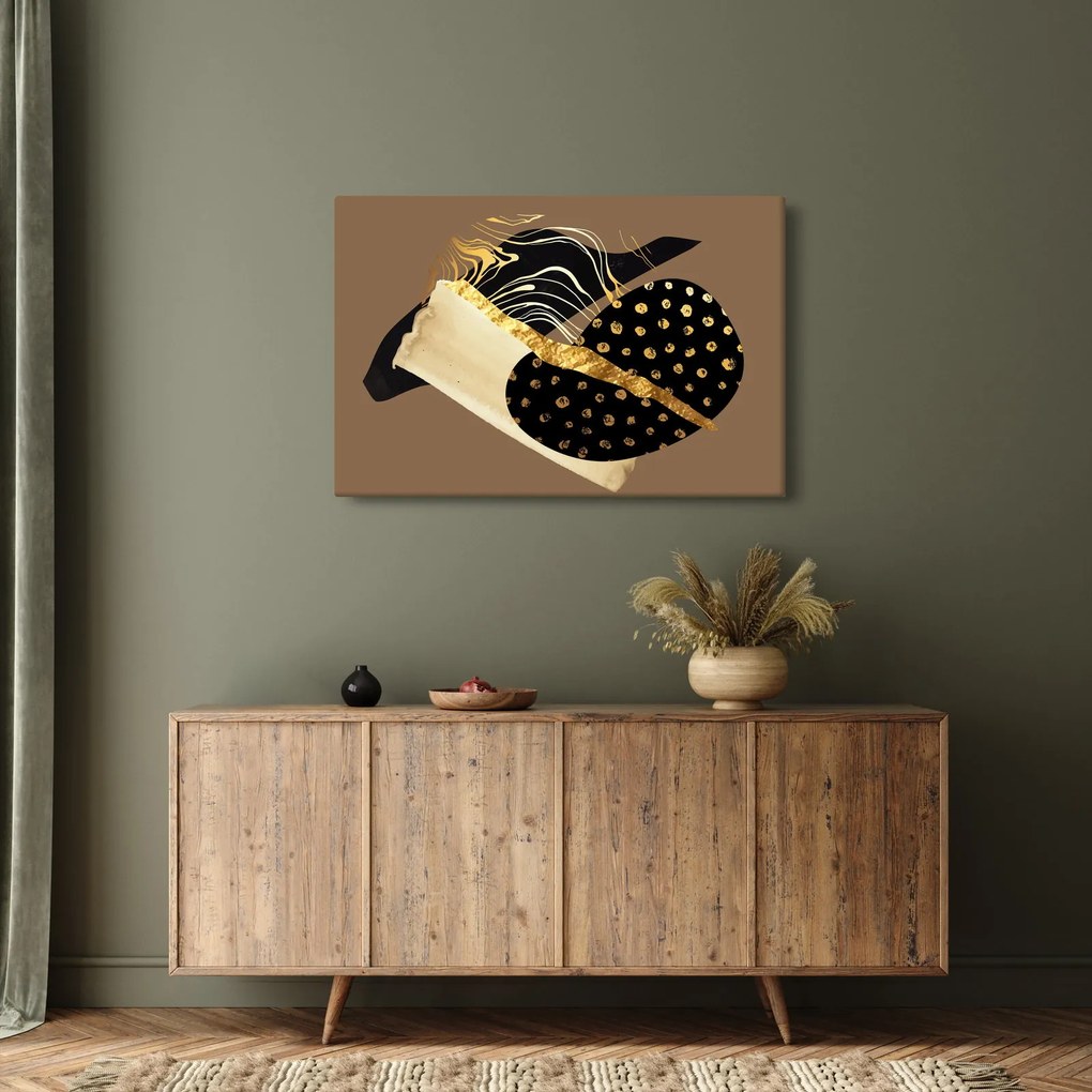 Obraz - Abstrakcia golden brown N⁰1 (90x60 cm)