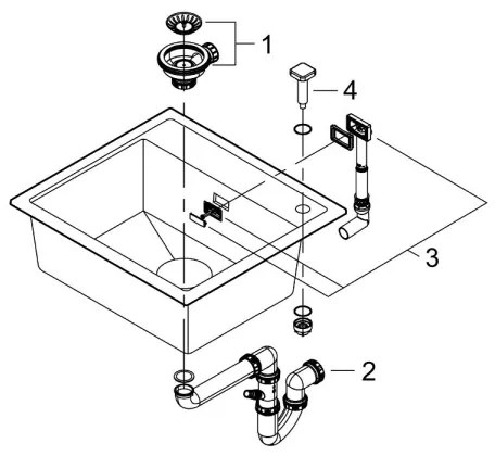 GROHE 31651AP0 - Kuchynský drez K700 560 × 510 mm granit/čierna
