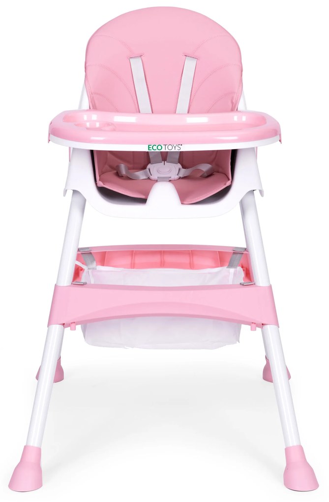 Detská stolička na kŕmenie, ružová, ECOTOYS