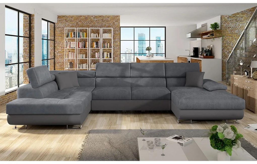 Rohová sedacia súprava Alvin Bis, Dostupné poťahy: Uttario Velvet 2979 + Uttario Velvet 2979 + Senegal 825, Strana: Pravá - U