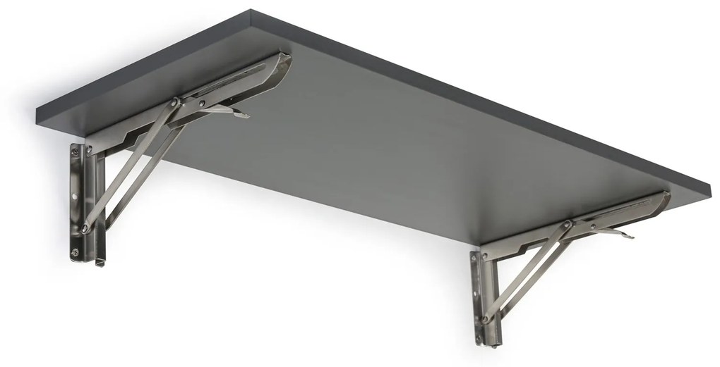 Nástenná polica, sklopná, 800 x 320 mm, grafit