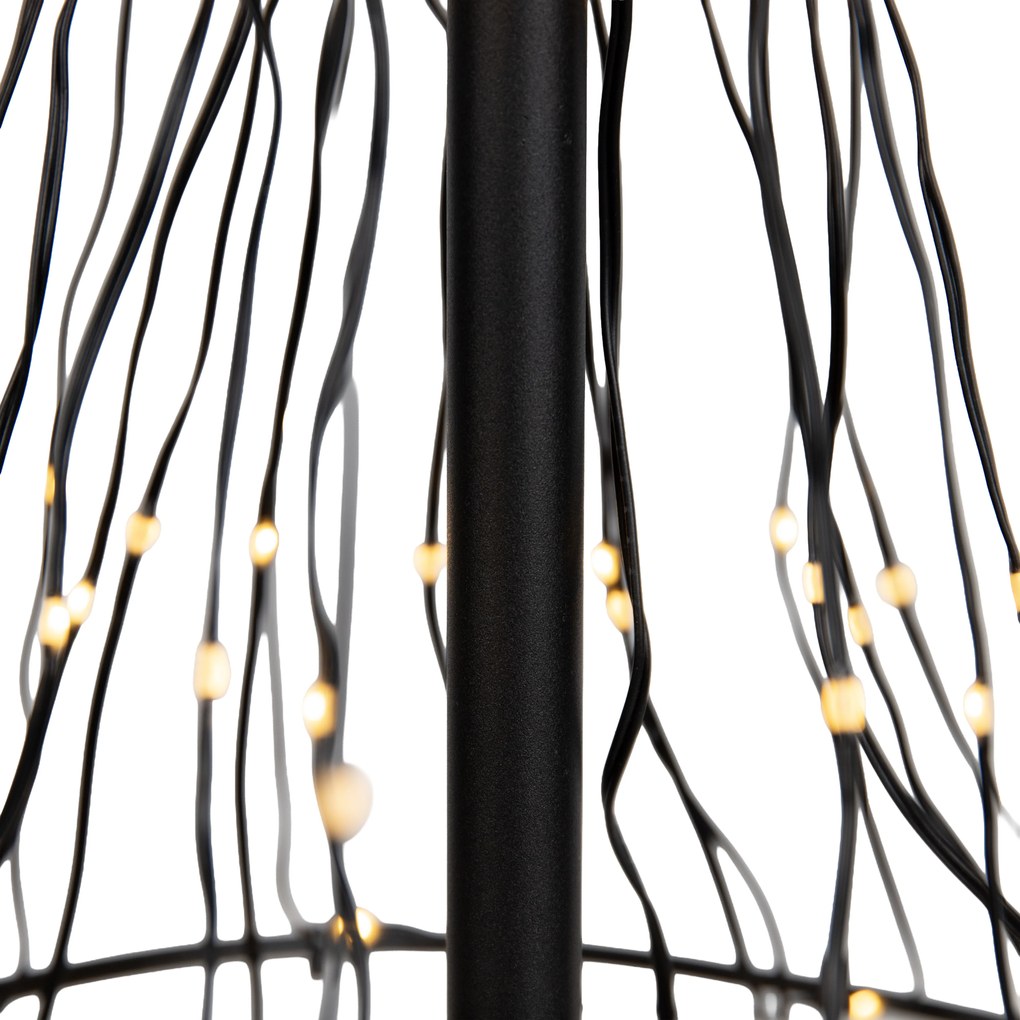 Vianočná stojaca lampa čierny strom 150 cm vrátane LED s časovačom IP44 - Ugoku