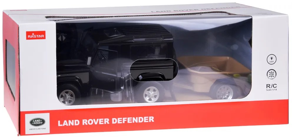 Auto na diaľkové ovládanie Rastar Land Rover Defender 1:14 so svetlami RC0712 Farba: zelená