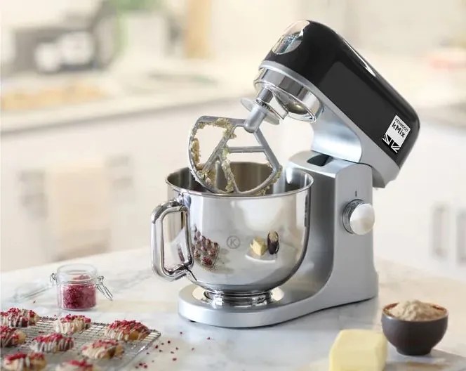 Kuchynský robot Kenwood kMix KMX750BK / 1000 W / plynulá regulácia otáčok / 5 l / planetárne miešanie / čierna/strieborná