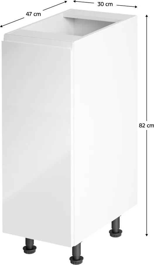 Dolná kuchynská skrinka D30 Aurellia (biela + biely lesk) (L). Vlastná spoľahlivá doprava až k Vám domov. 1015746