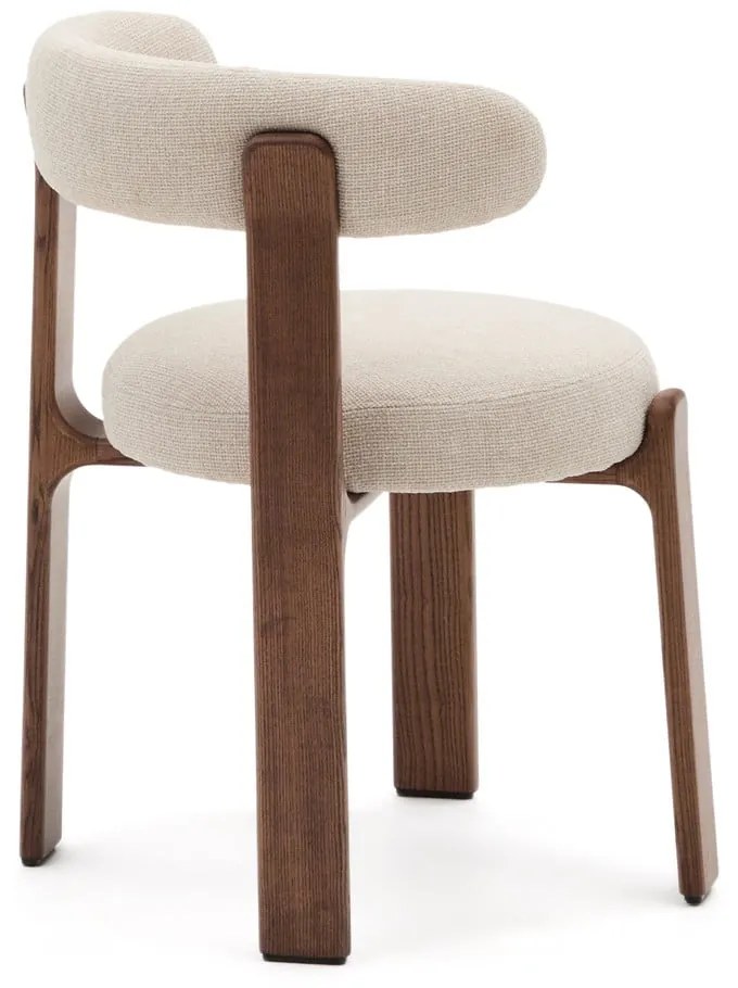 Hnedá/béžová jedálenská stolička z jaseňového dreva Granite – Kave Home