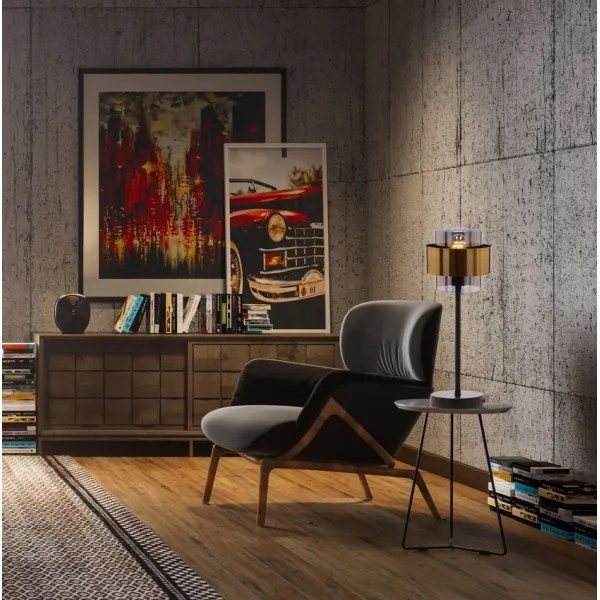 Stolná lampa SPIEGA 1xE27/60W/230V zlatá/čierna