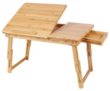 Polohovateľný stolík na počítač do postele LAT hnedý