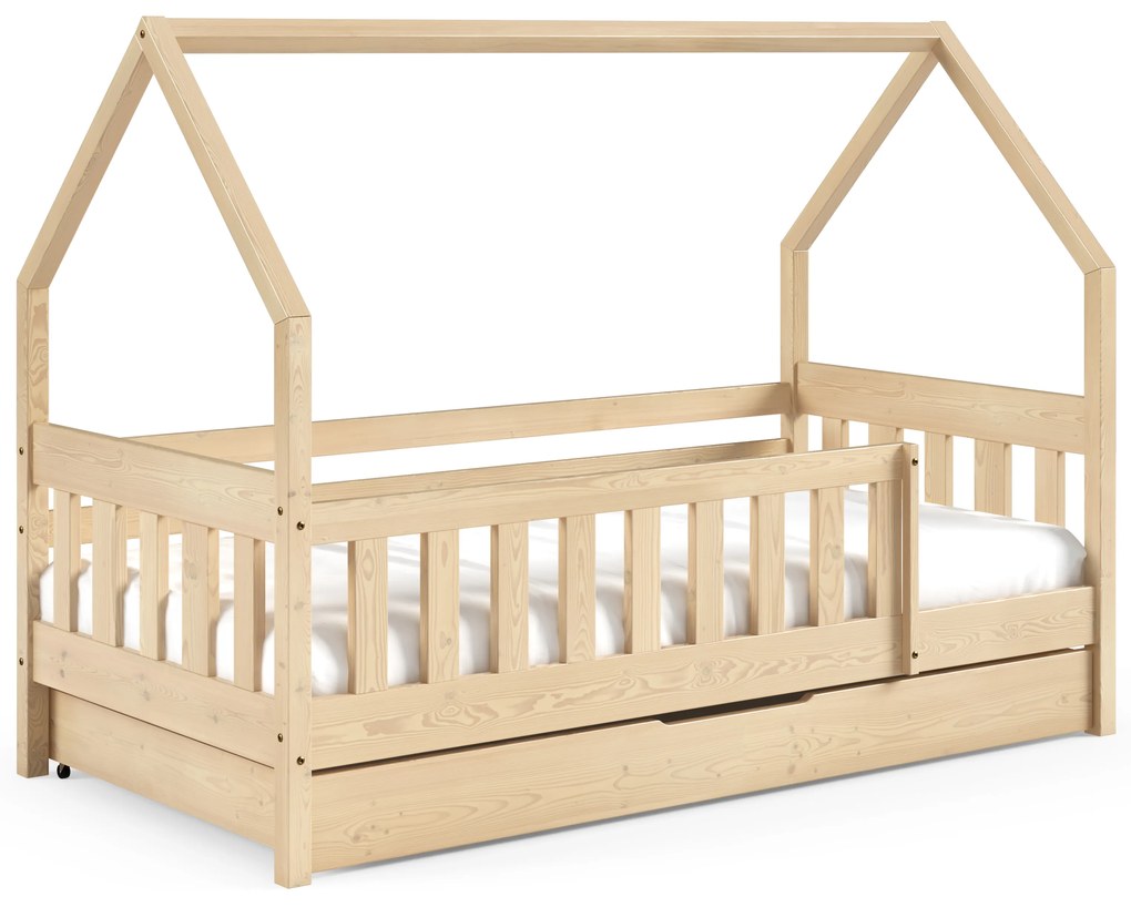 Moderná detská posteľ Albion 160x80 Domček, borovica