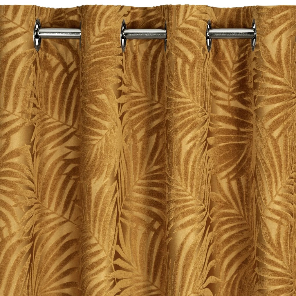 ZÁVES NA KRÚŽKOCH LIVIA 140X250 CM HORČICOVÁ