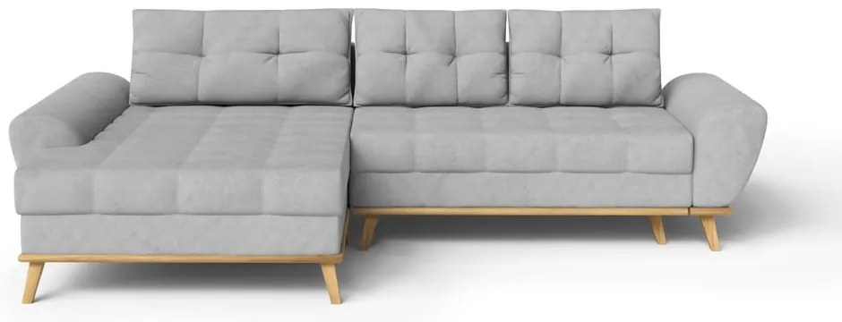 Svetlosivá rozkladacia rohová pohovka (ľavý roh) Balitco – Ropez