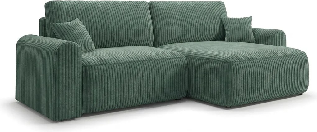 Rozkladacia obojstranná sedacia súprava do L NORDEN TILIA 250x140 cm, zelená
