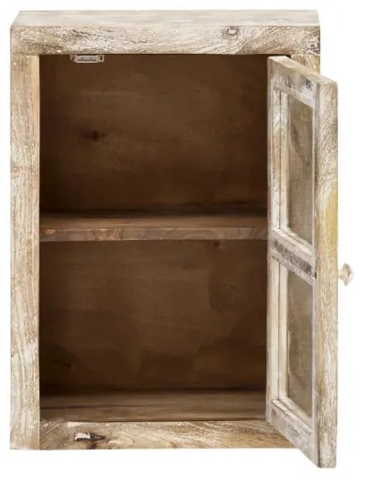 furniture-nabytek.cz - Masívna nástenná skrinka Bitna z mangového dreva, lakovaná, prírodná farba – 43×25×60 cm
