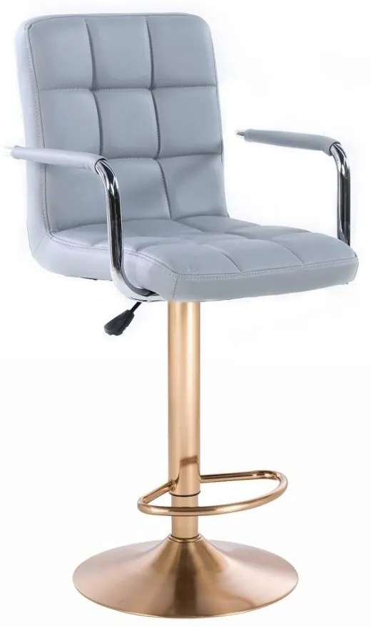 LuxuryForm Barová stolička VERONA na zlatom tanieri - šedá