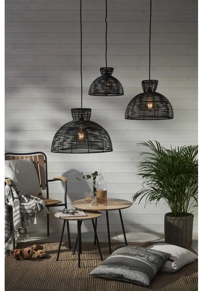 Čierne vonkajšie tienidlo pre stropné svietidlo Star Trading Runde, ø 37,5 cm