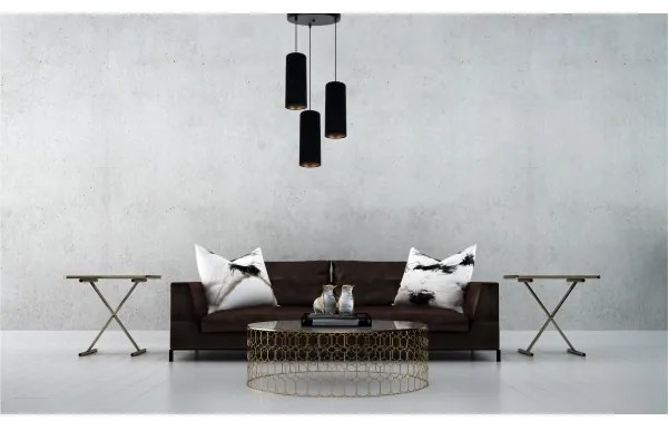 Luster na lanku AVALO 3xE27/60W/230V pr. 35 cm čierna