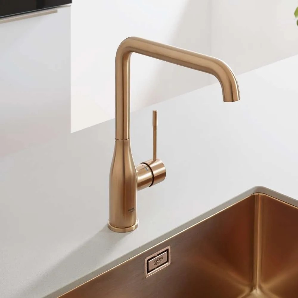 GROHE Essence páková drezová batéria, výška výtoku 250 mm, kartáčovaný Warm Sunset, 30269DL0