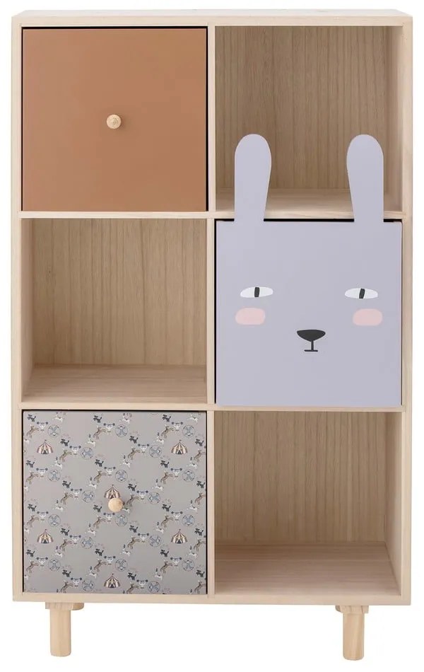 Detská knižnica z masívu paulownie v prírodnej farbe 55x89,5 cm Calle – Bloomingville Mini