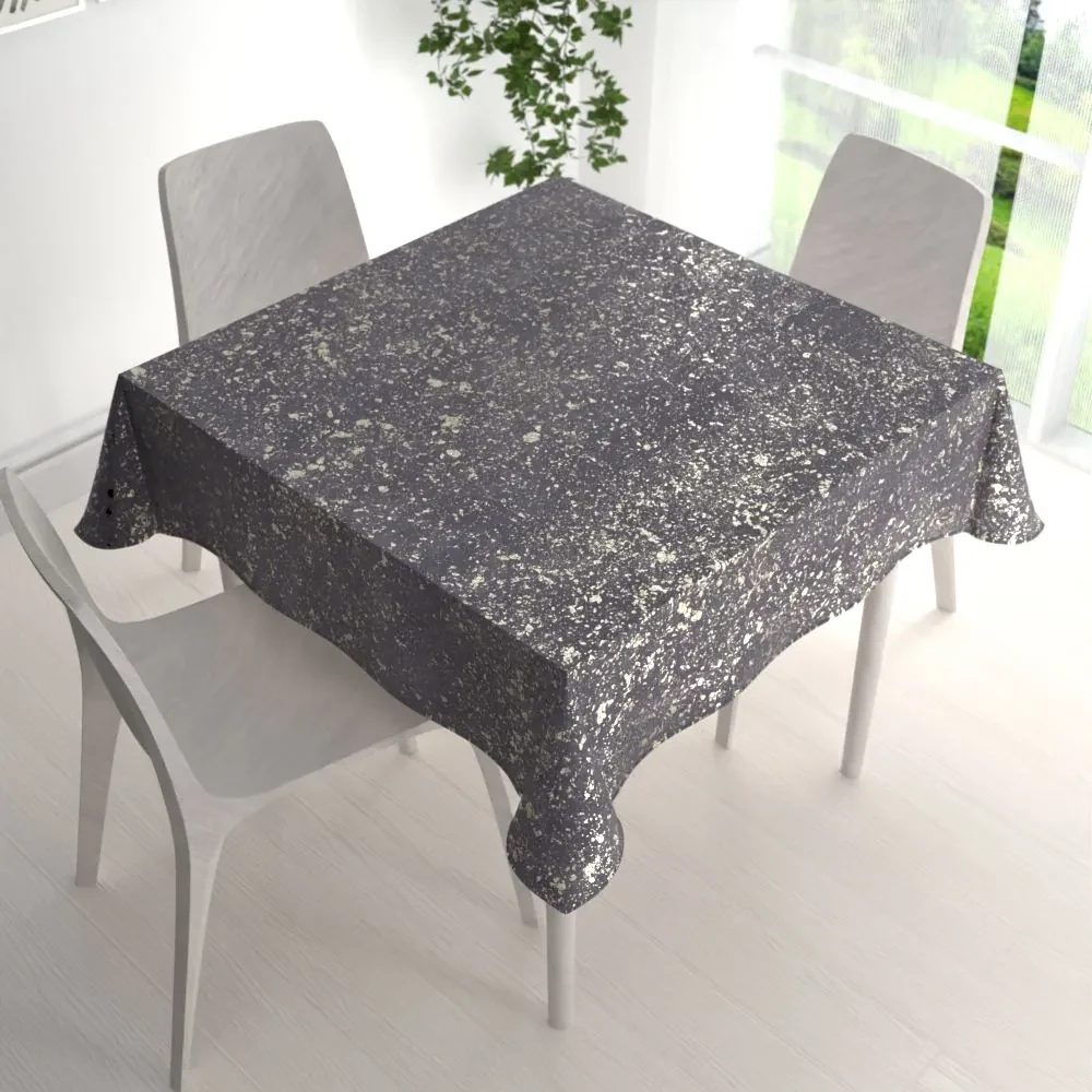 Biante Zamatový štvorcový obrus Isabela IBL-004 Gold Design tmavo sivý 70x70 cm
