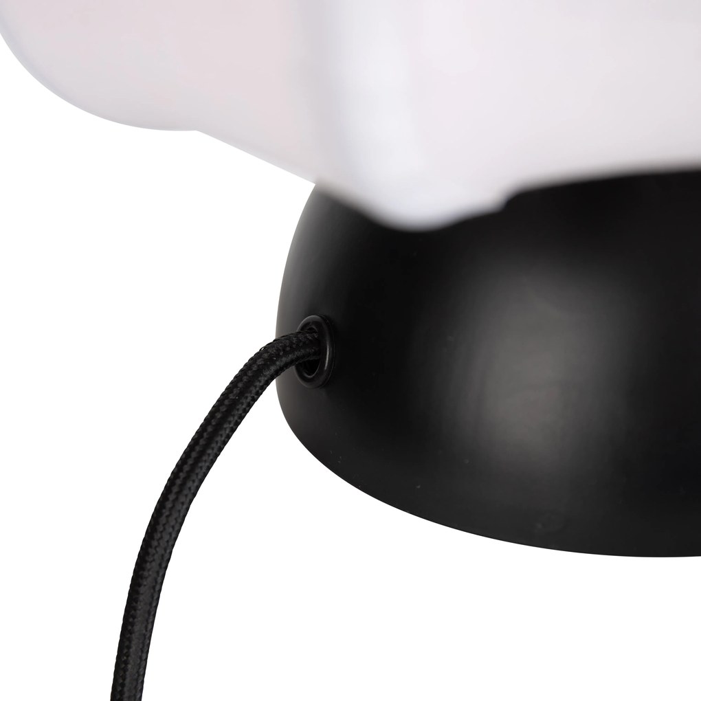 Japandi stolná lampa čierna s bielym tienidlom - Nori