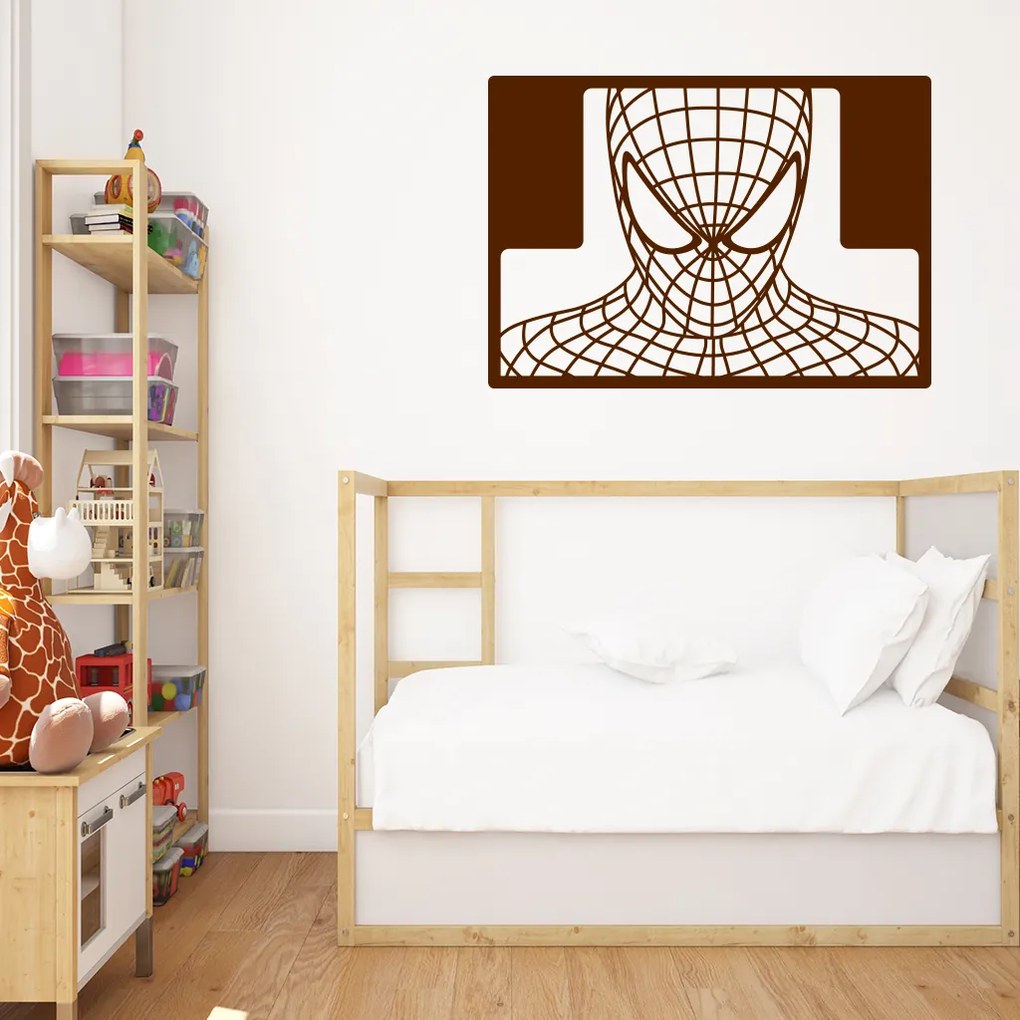 Veselá Stena Samolepka Spiderman portrét Farba: růžová, Veľkosť: 60 x 42 cm
